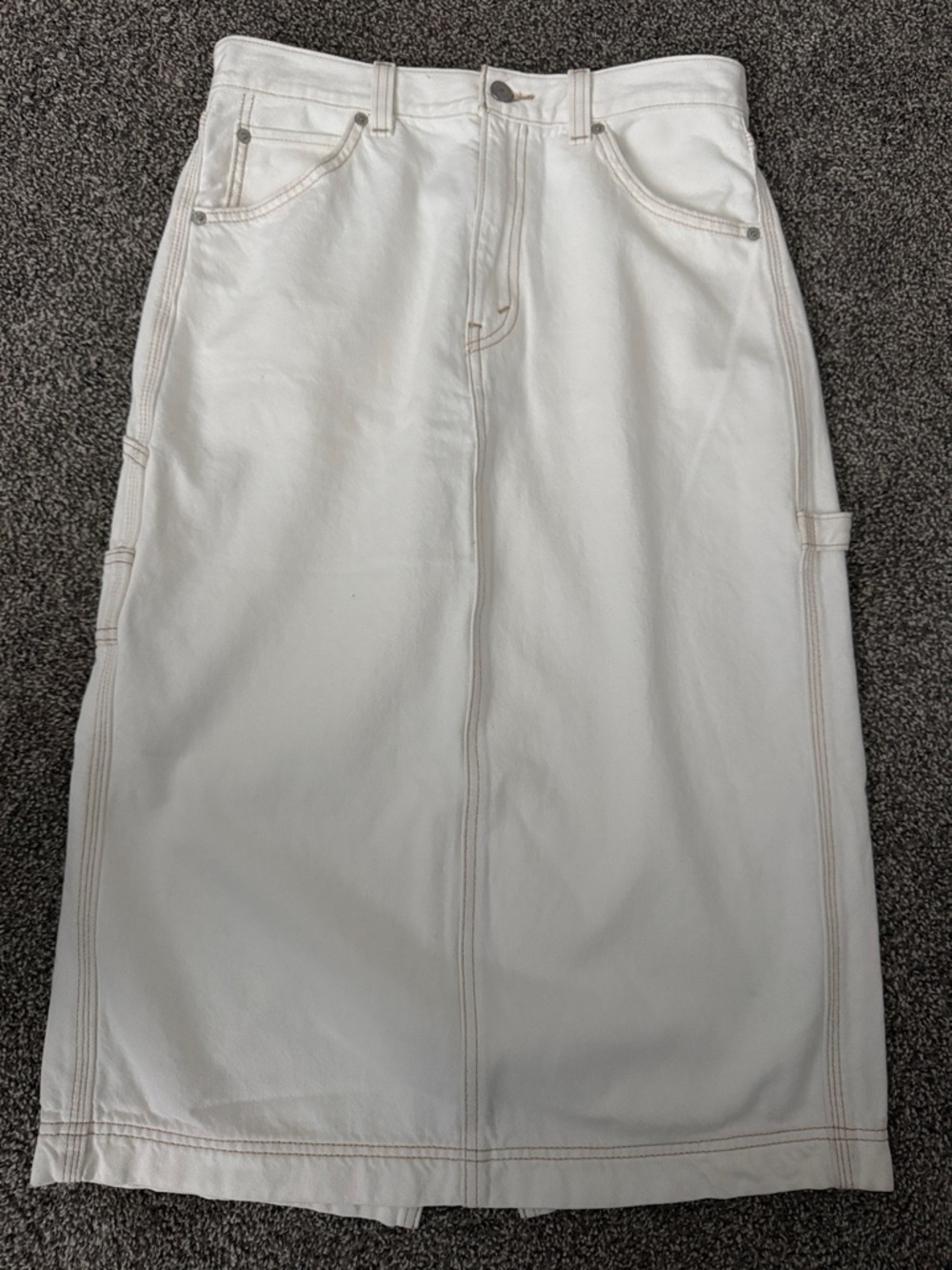 New! Levi's Carpenter Skirt Off White Denim Utility Sz 29